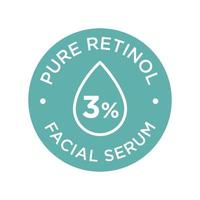 Pure retinol icon. Facial serum. Three percent. vector