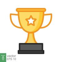 trofeo taza estrella plano icono. sencillo lleno contorno estilo para aplicación y web diseño elemento. ganador, otorgar, morder, concurso, won concepto. vector ilustración aislado en blanco antecedentes. eps 10