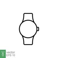 Smart watch line icon. Simple outline style. Wearable, digital clock, smartwatch technology concept. Vector illustration isolated on white background. EPS 10.