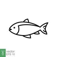 Fish line icon. Simple outline style. Sea life, tuna, pisces concept for food template design. Vector illustration isolated on white background. EPS 10.