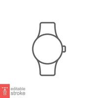 Smart watch line icon. Simple outline style. Wearable, digital clock, smartwatch technology concept. Vector illustration isolated on white background. Editable stroke EPS 10.