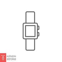 Smart watch line icon. Simple outline style. Wearable, digital clock, smartwatch technology concept. Vector illustration isolated on white background. Editable stroke EPS 10.