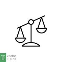 Libra línea icono. sencillo contorno estilo. escala, balance, comparación, comparar, legal, ley, justicia, peso concepto. pictograma, vector ilustración aislado en blanco antecedentes. eps 10