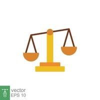 Scales icon. Simple flat style. Libra, balance, comparison, compare, legal, law, justice, weight concept. Pictogram, vector illustration isolated on white background. EPS 10.