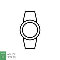 Smart watch line icon. Simple outline style. Wearable, digital clock, smartwatch technology concept. Vector illustration isolated on white background. EPS 10.