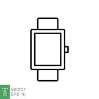 Smart watch line icon. Simple outline style. Wearable, digital clock, smartwatch technology concept. Vector illustration isolated on white background. EPS 10.