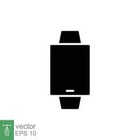 inteligente reloj icono. sencillo glifo estilo. usable, digital reloj, reloj inteligente tecnología concepto. negro silueta símbolo. vector ilustración aislado en blanco antecedentes. eps 10