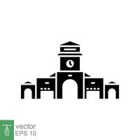 Ben thanh market glyph icon. Simple solid style for web and app. Ho Chi Minh City, Vietnam. The entrance of Saigon Central Market. Vector illustration on white background. EPS 10.