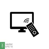 televisión y remoto icono. sencillo sólido estilo para web modelo y aplicación televisión, control, canal, tecnología concepto. negro silueta, glifo vector ilustración diseño en blanco antecedentes. eps 10