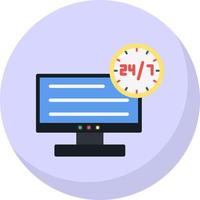 24 7 Monitoring Vector Icon Design