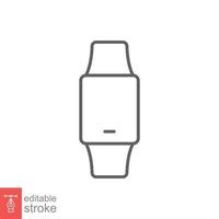 Smart watch line icon. Simple outline style. Wearable, digital clock, smartwatch technology concept. Vector illustration isolated on white background. Editable stroke EPS 10.