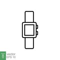 Smart watch line icon. Simple outline style. Wearable, digital clock, smartwatch technology concept. Vector illustration isolated on white background. EPS 10.