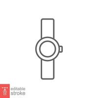 Smart watch line icon. Simple outline style. Wearable, digital clock, smartwatch technology concept. Vector illustration isolated on white background. Editable stroke EPS 10.