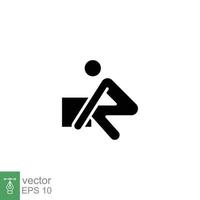 Lifting weights icon. Simple solid style for web template and app. Lift, man carry heavy box, delivery boy. Black silhouette, glyph vector illustration design isolated on white background. EPS 10.