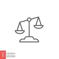 Libra line icon. Simple outline style. Scale, balance, comparison, compare, legal, law, justice, weight concept. Pictogram, vector illustration isolated on white background. Editable stroke EPS 10.