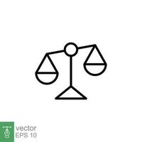 Libra línea icono. sencillo contorno estilo. escala, balance, comparación, comparar, legal, ley, justicia, peso concepto. pictograma, vector ilustración aislado en blanco antecedentes. eps 10