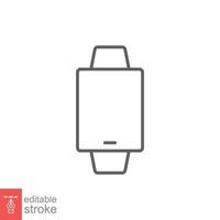 Smart watch line icon. Simple outline style. Wearable, digital clock, smartwatch technology concept. Vector illustration isolated on white background. Editable stroke EPS 10.