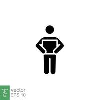 Lifting weights icon. Simple solid style for web template and app. Lift, man carry heavy box, delivery boy. Black silhouette, glyph vector illustration design isolated on white background. EPS 10.