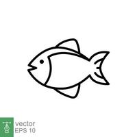 Fish line icon. Simple outline style. Sea life, tuna, pisces concept for food template design. Vector illustration isolated on white background. EPS 10.