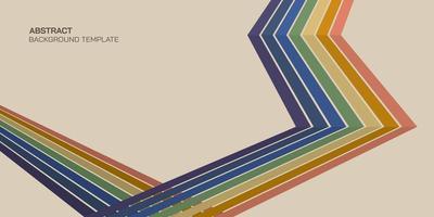 Rainbows striped background retro colors from the 1970s have blank space. Abstract stylish 70s era line illustration. vector