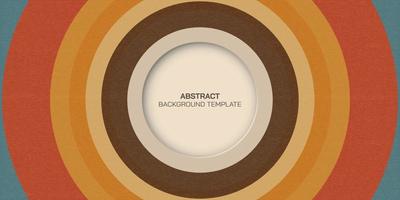 Retro groovy background with circle frame paper cut style. Abstract colourful circle shapes design. vector