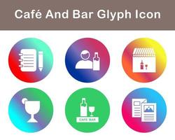 café y bar vector icono conjunto