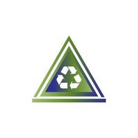 reciclar reducir verde logo vector pegatina, con triangular forma.