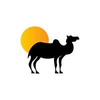 camel and sun vector icon logo design template,camel logo design template,vintage camel vector illustration.