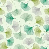 Seamless pattern of gingko leaf. An endless pattern of green leaves. For wrapping paper. Ideal for wallpaper, surface textures, textiles. vector