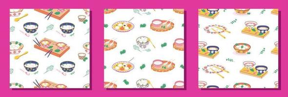 Glutinous rice balls patterns vector