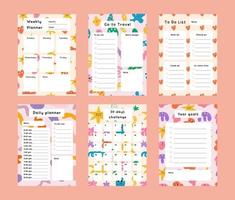 Collection of planners and to do lists vector