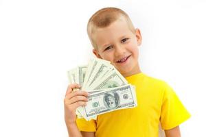 Little Boy Holding the Money photo