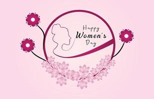 Happy women's day poster design. Women's day greeting card design with floral frame. 8th march women's day background design. vector