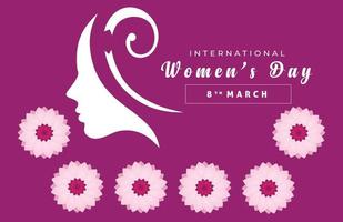 International women's day banner and poster design. Happy women's day greeting card design with floral frame. 8th march women's day background design. vector