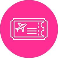 icono de vector de billete de avión