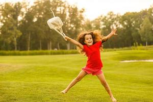 Back to School.Happy Schoolgirl Outdoor photo