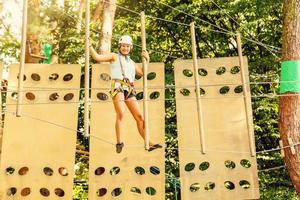 Woman on the roping park photo