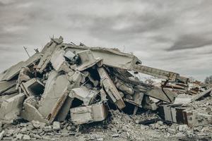 collapsed building after an earthquake photo