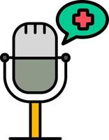 salud podcast vector icono