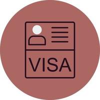 icono de vector de visa