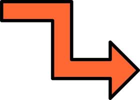 Zigzag Arrow Vector Icon