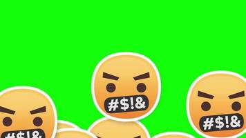 raiva emoji vertical transição verde tela video