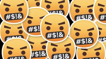 rabbia emoji orizzontale transizione video