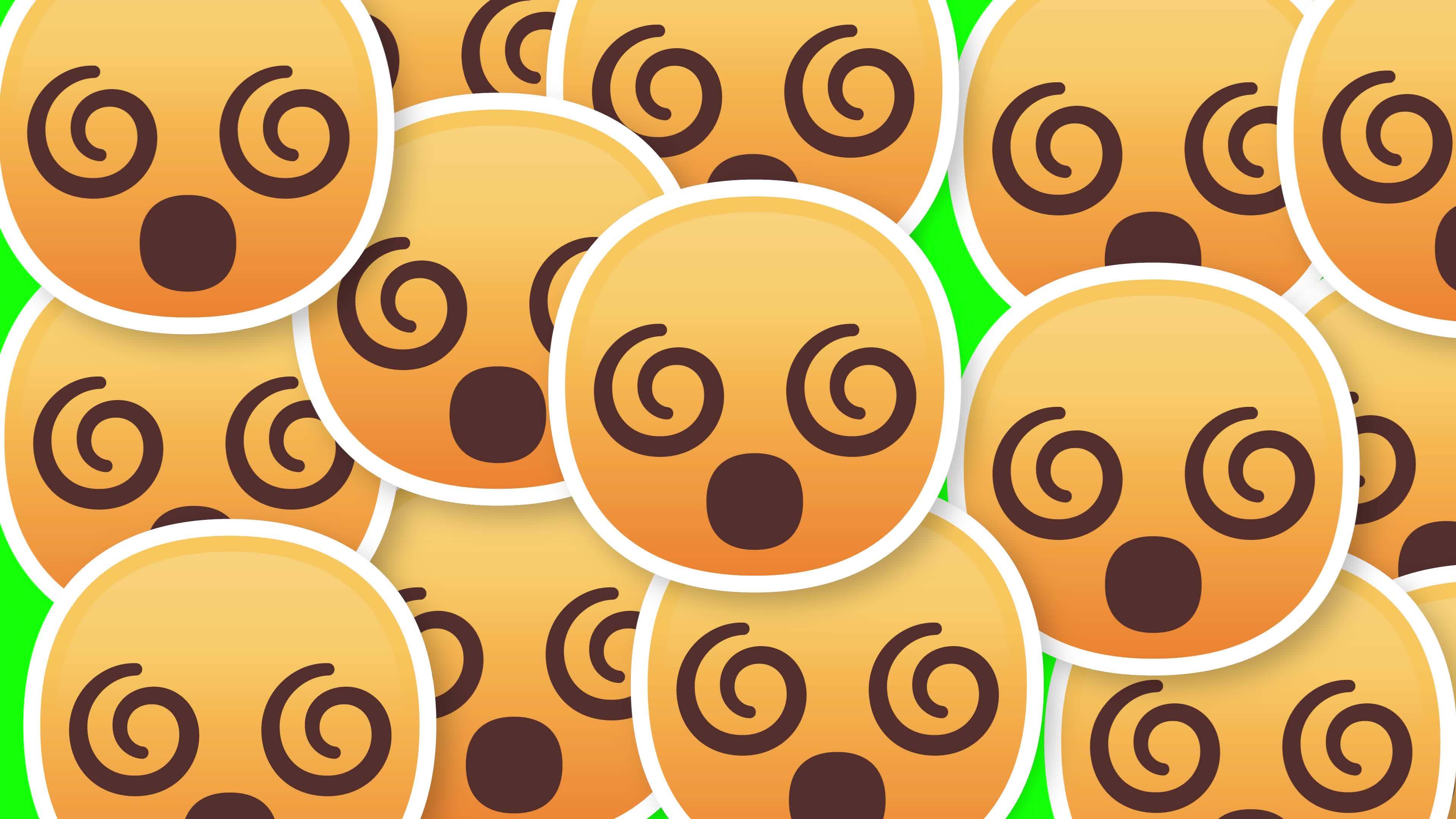 spiral eyes emoji horizontal transition green screen 20893604 Stock