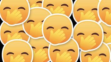 ridendo emoji orizzontale transizione video