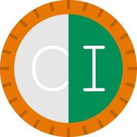 Ivory Coast Dial code Vector Icon