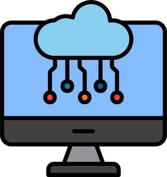 icono de vector de computación en la nube