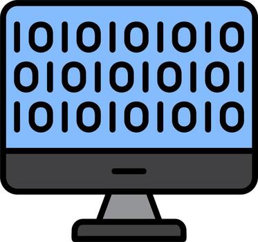 icono de vector de código binario