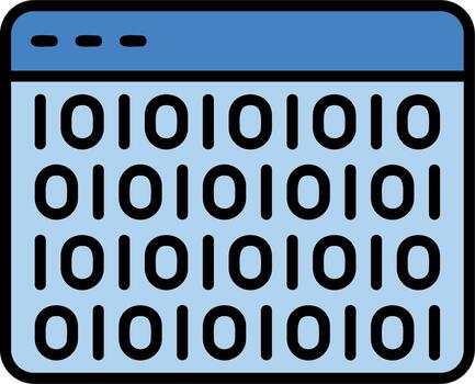 icono de vector de código binario