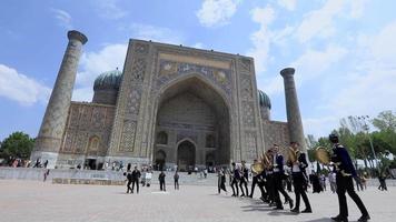 registan fyrkant i samarkand, gammal uzbekistan video